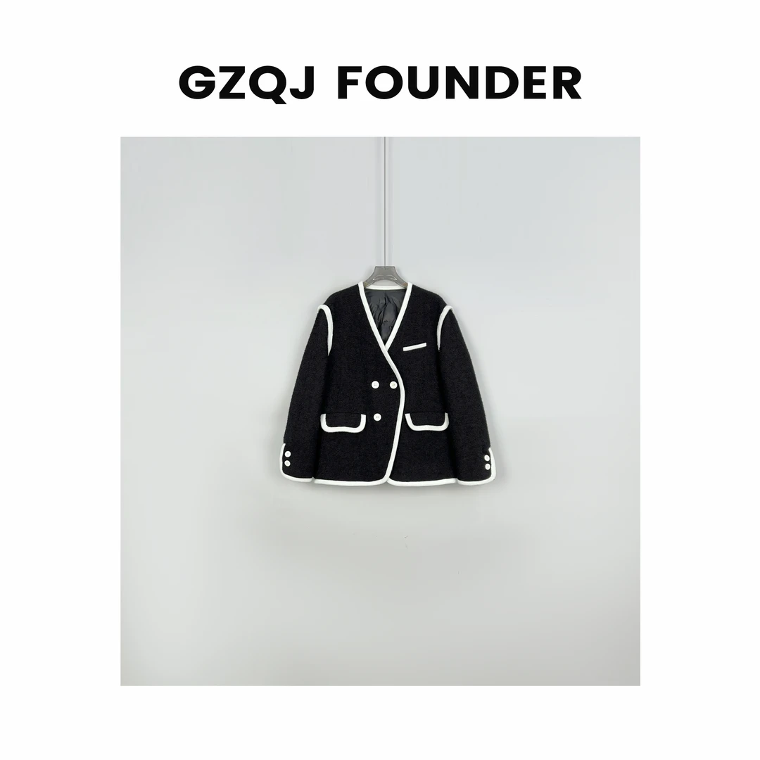 反季【冬日小香】秋冬百搭羽绒羊毛小香风外套 7005