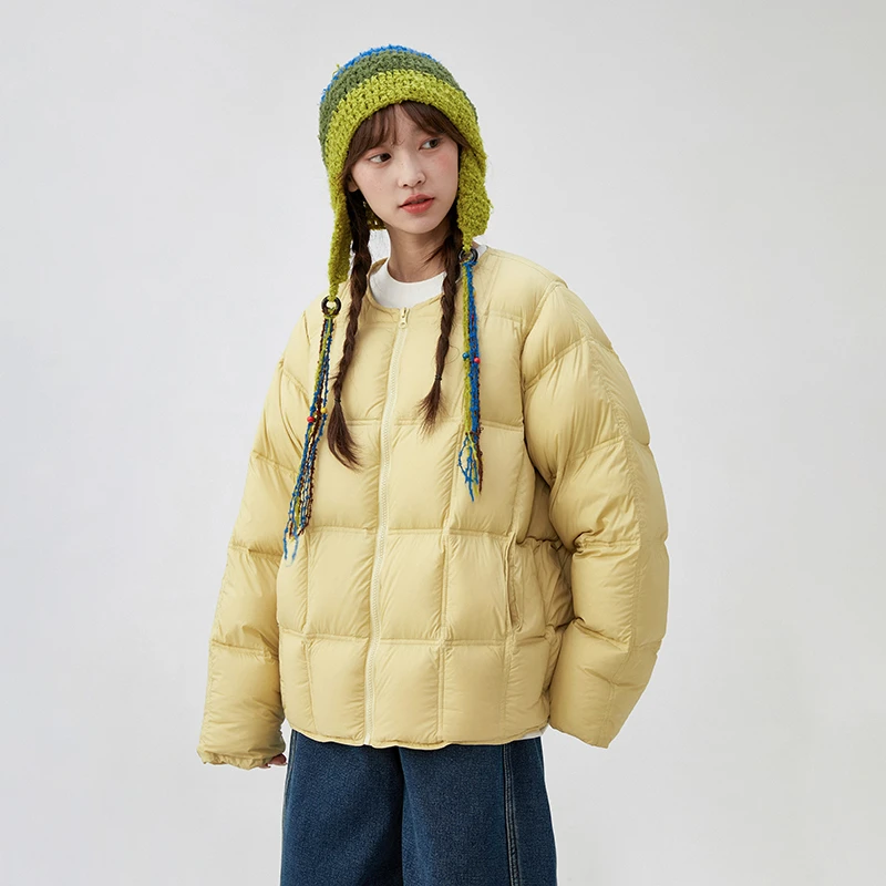 S1N初中生冬季新款女大童廓形羽绒服白鸭绒外套B25DY0213G