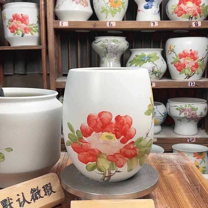 摆件但盆牡丹新款陶瓷陶瓷