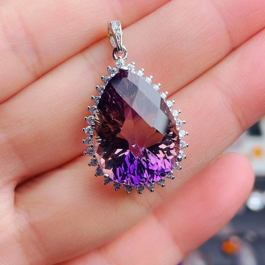 珠宝半成品银S925镶嵌水晶天然保真