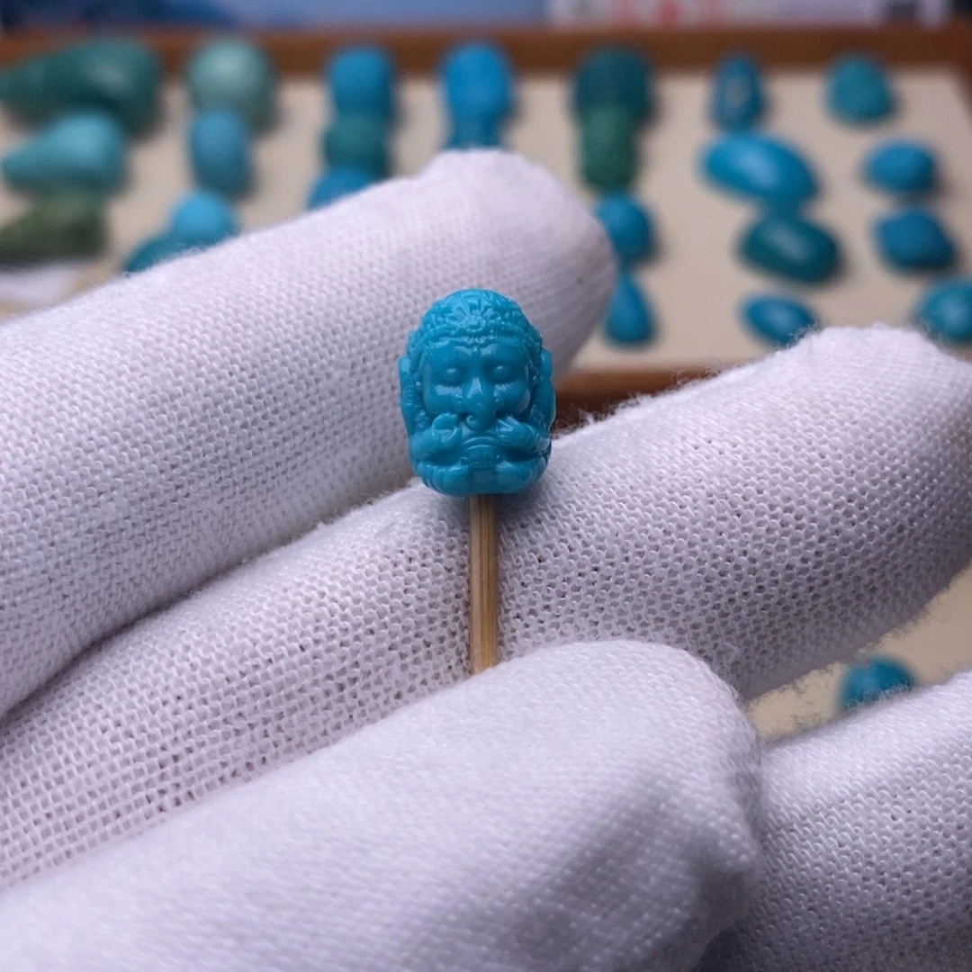 绿松石未镶嵌绿松石象神宝宝