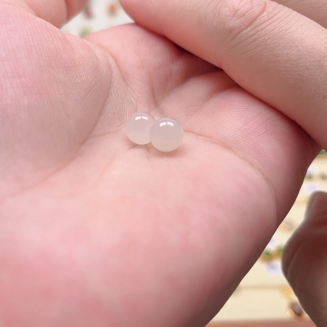 和田玉银S925镶嵌耳饰简*