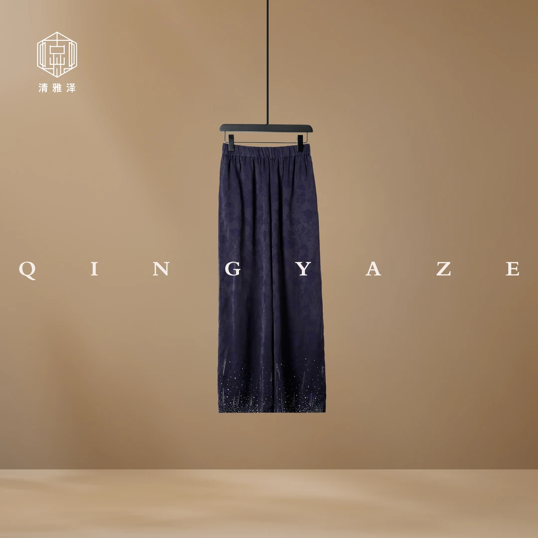 流星裤！挂霜长丝铜氨新中式提花长裤！GZ5614