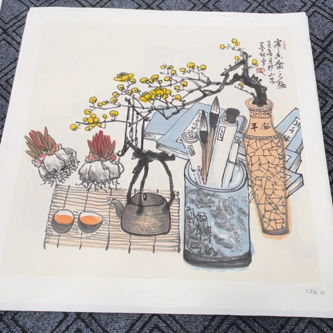 国画四尺斗方花鸟