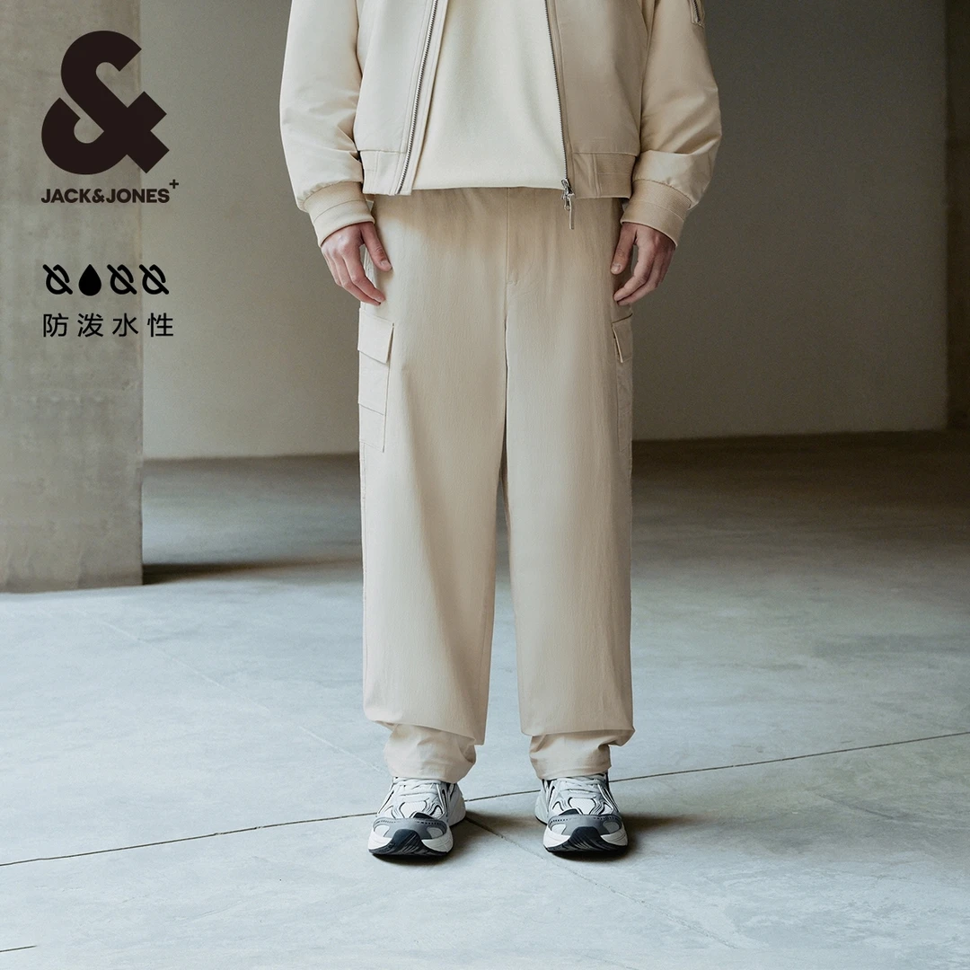 【商场同款】杰克琼斯春季多口袋松紧腰头舒适简约宽松工装裤男装