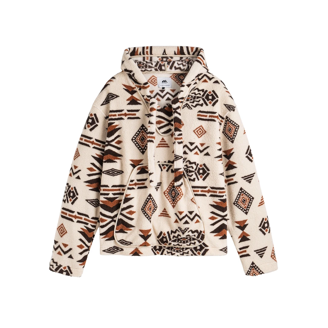 Medaigual 加厚保暖费尔南岛民族风外套男复古宽松卫衣卫裤套装