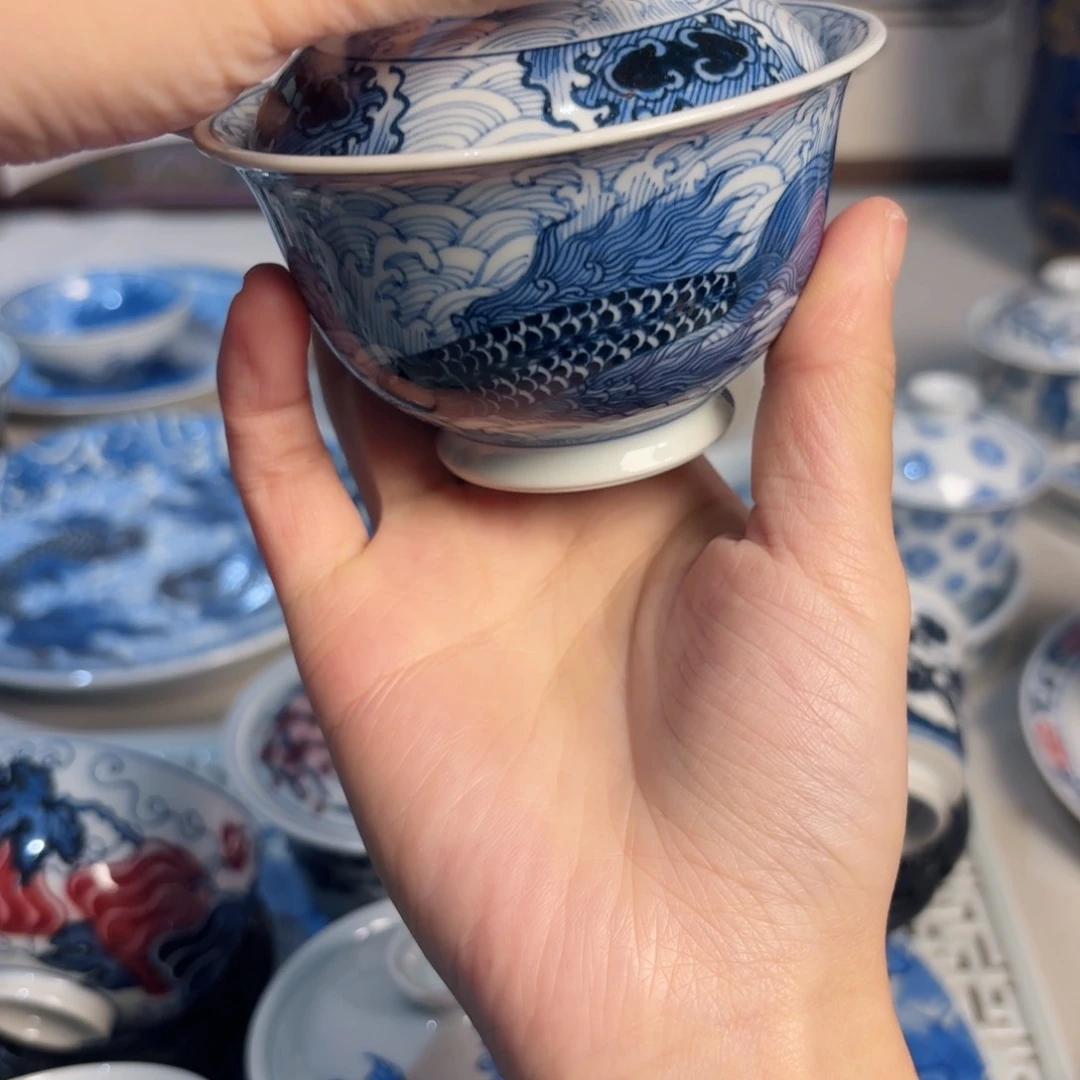 C***青花鱼藻盖碗 福利款