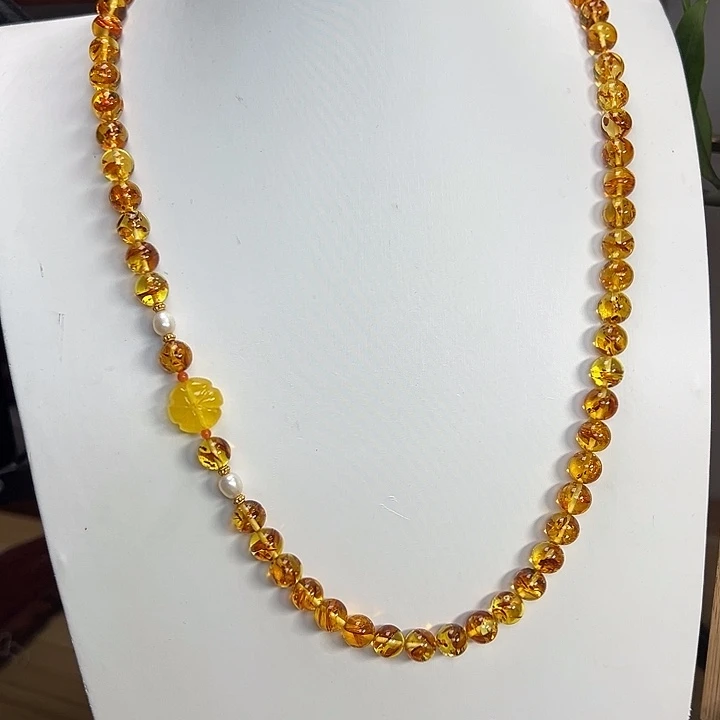 琥珀（花珀）未镶嵌颈饰