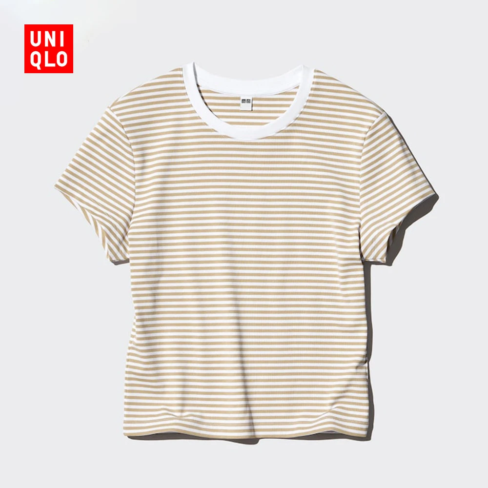 优衣库女装圆领短T恤/短袖辣妹T高腰修身打底476248