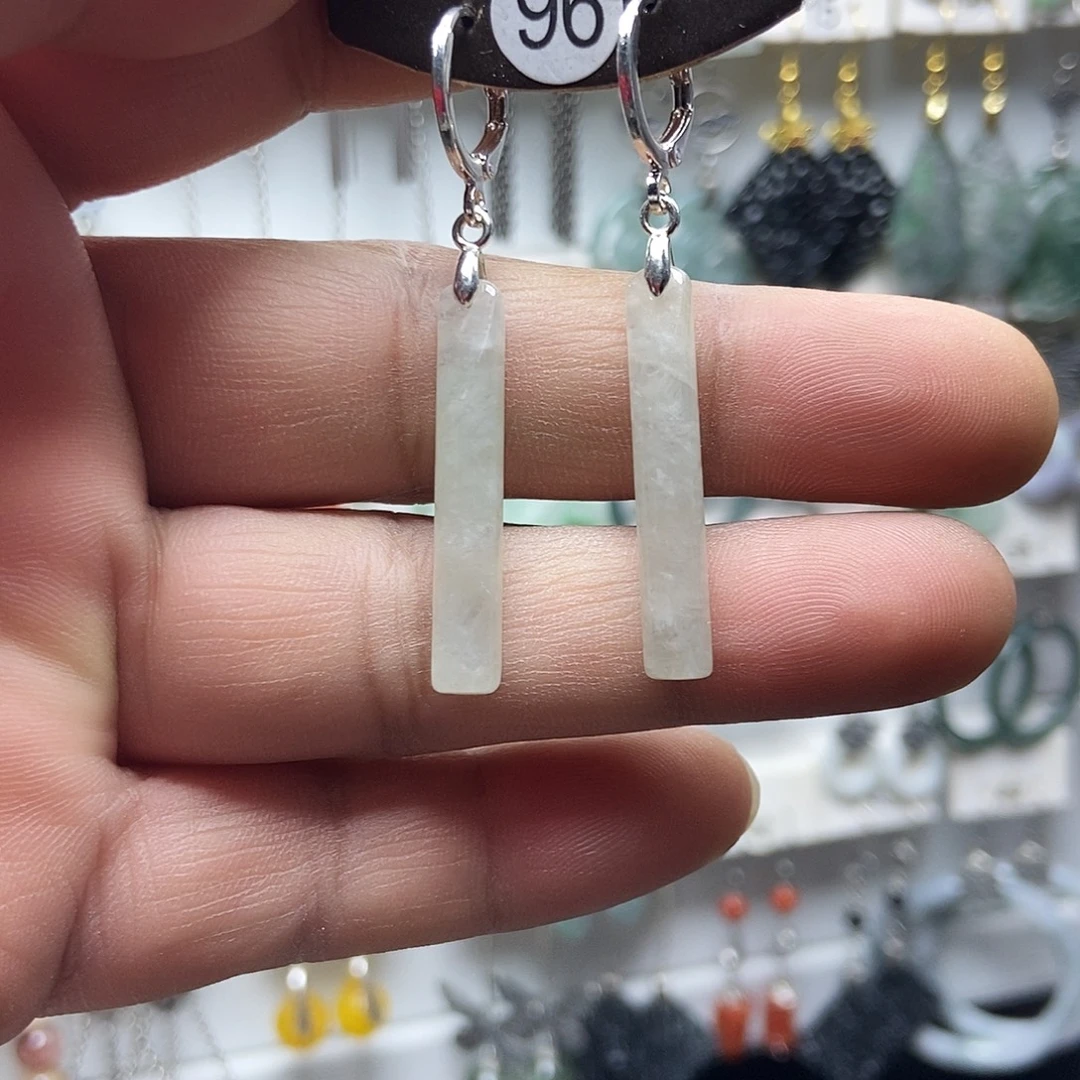 翡翠银S925镶嵌耳饰品质珠宝