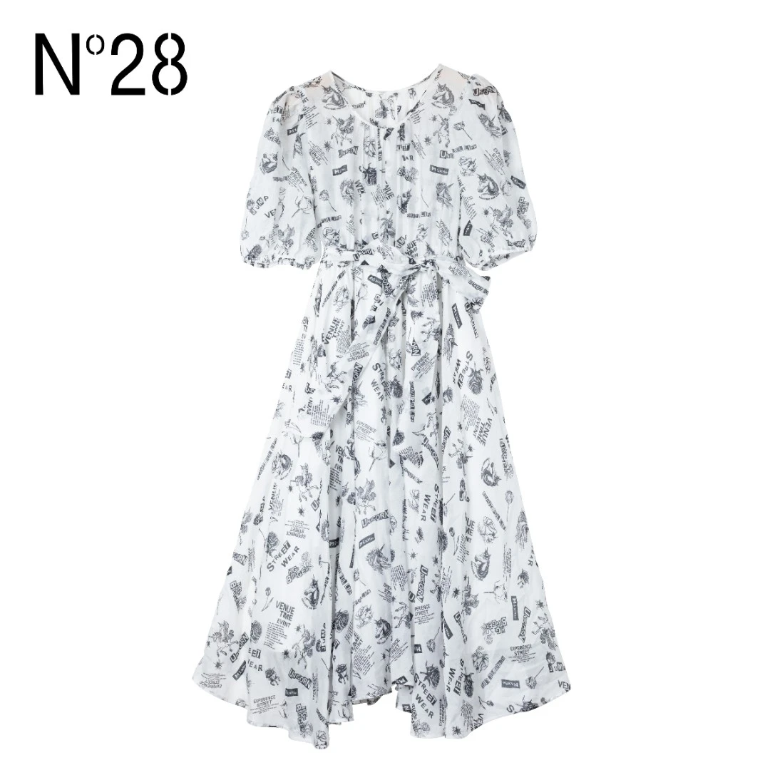 N°28 再生纤维素纤维 2022春新款设计师 连衣裙02Q609