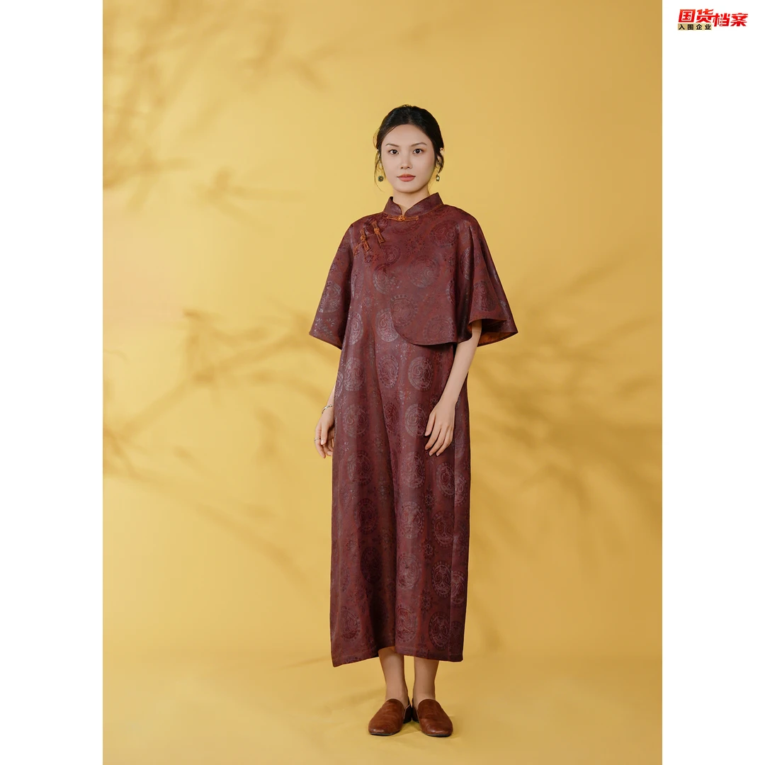 【万象有衣】连珠对雀-原创设计师款连衣裙-7585