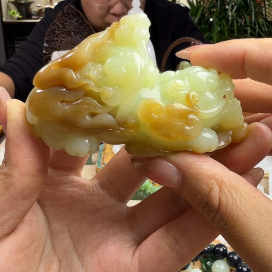 和田玉摆件未镶嵌花**康