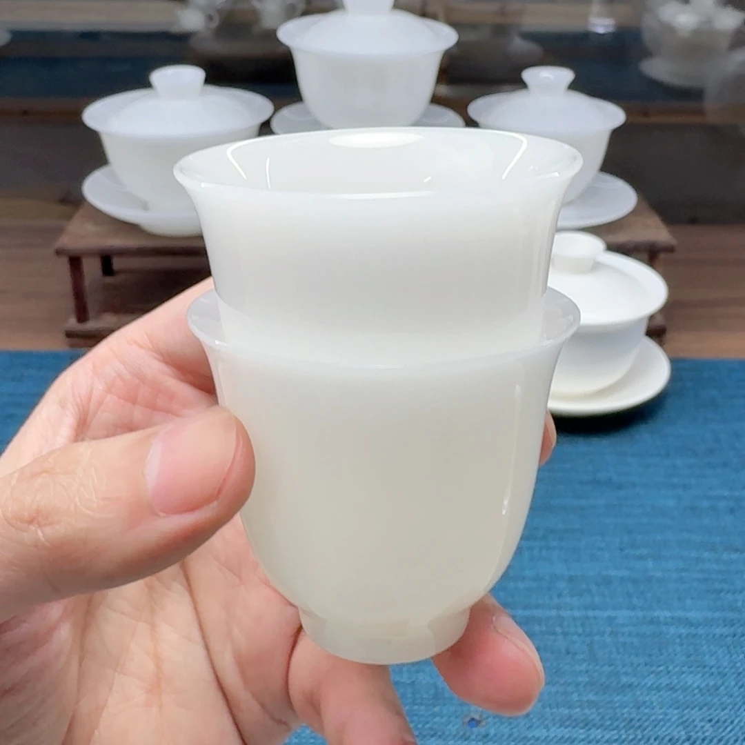 璞玉冰种玉瓷茶具