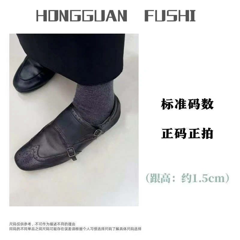 H·G【雕花小皮鞋】3468  新款时尚英伦布洛克风雕花乐福鞋