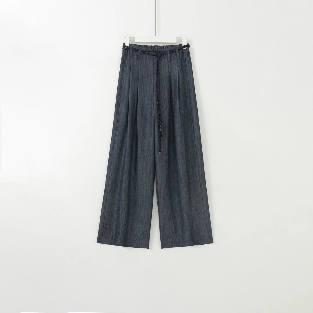 几里与麻【百变随心搭】复古百搭宽松肌理感阔腿裤 裤长99 2040368