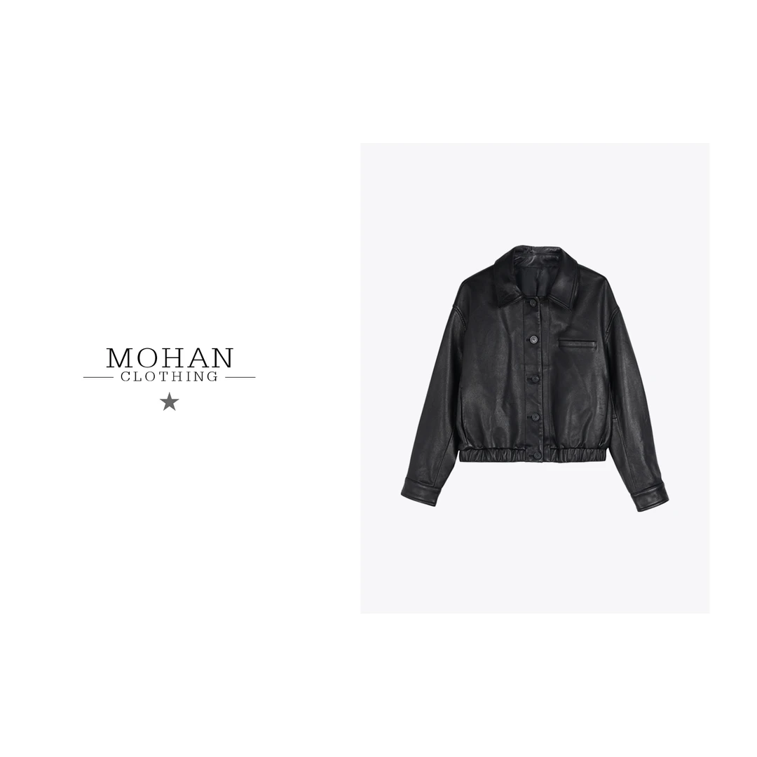 CLOTHING/墨含高奢时尚潮流气质休闲舒适短款百搭绵羊皮皮衣PY963