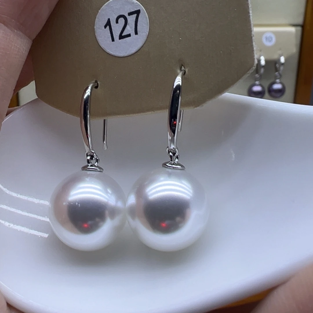 银S925镶嵌耳饰淡水珍珠