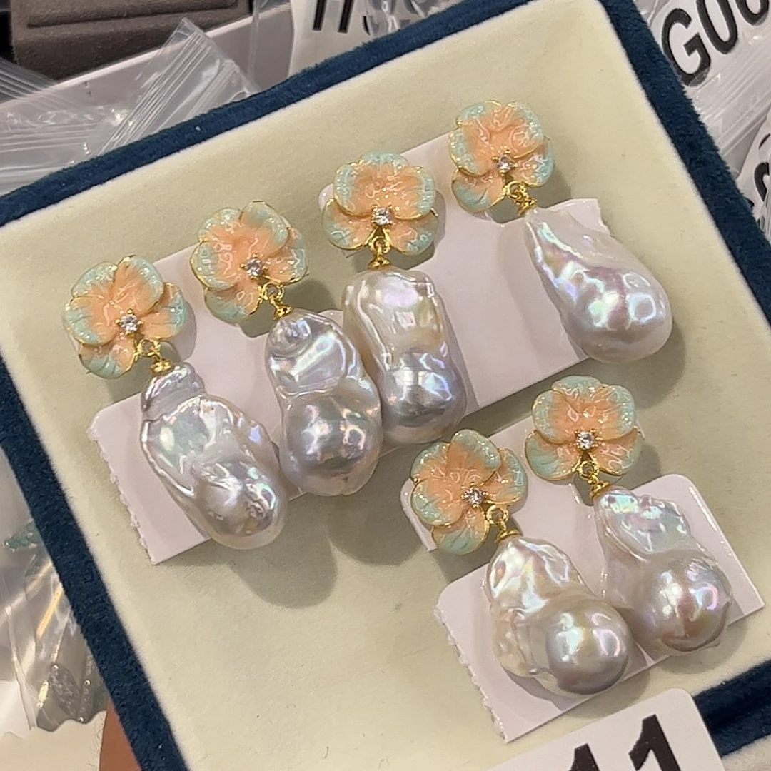 耳饰合金淡水珍珠