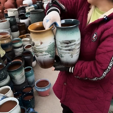 口14高26瑕疵盆子。