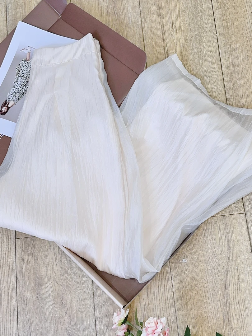 琳心丨春季新款杏色休闲百搭时尚蕾丝拼接假两件防蚊裤 AL0038