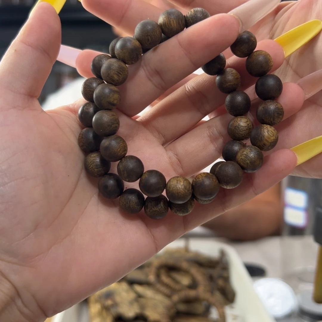 手串沉香奇楠沉香圆珠单圈沉水浮1.0mm多样性发一