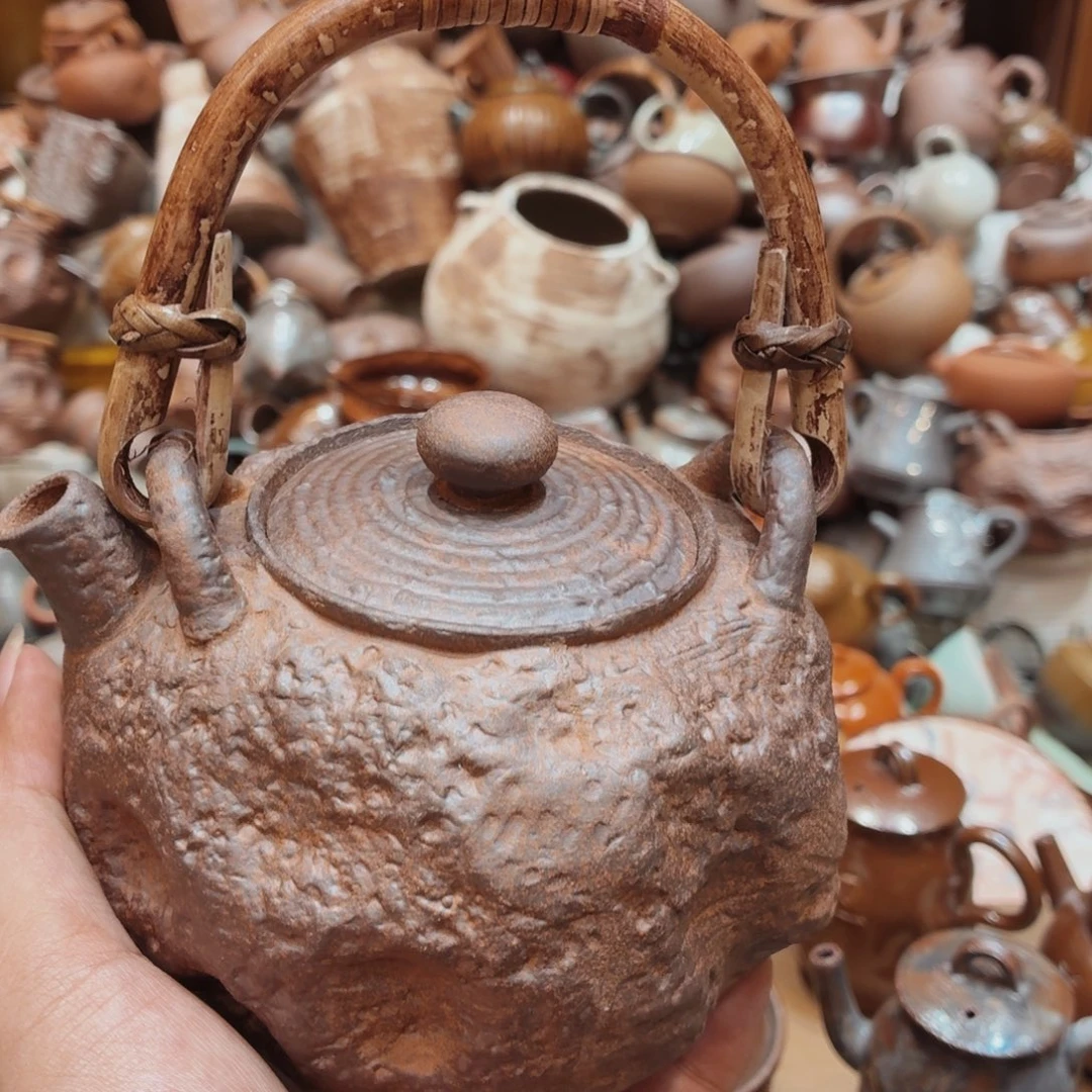 柴烧老岩泥手工茶壶器皿