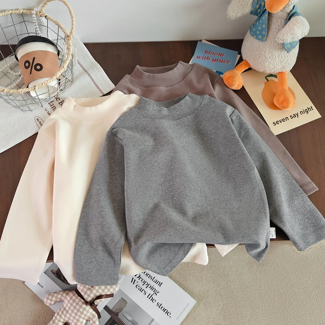 小熊班尼新款【300克纯棉A类加厚】男女亲子成人秋冬贴肤高领打底衫