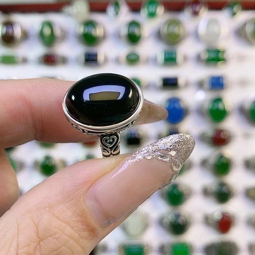 【闪购商品】银S925镶嵌戒指玛瑙/玉髓