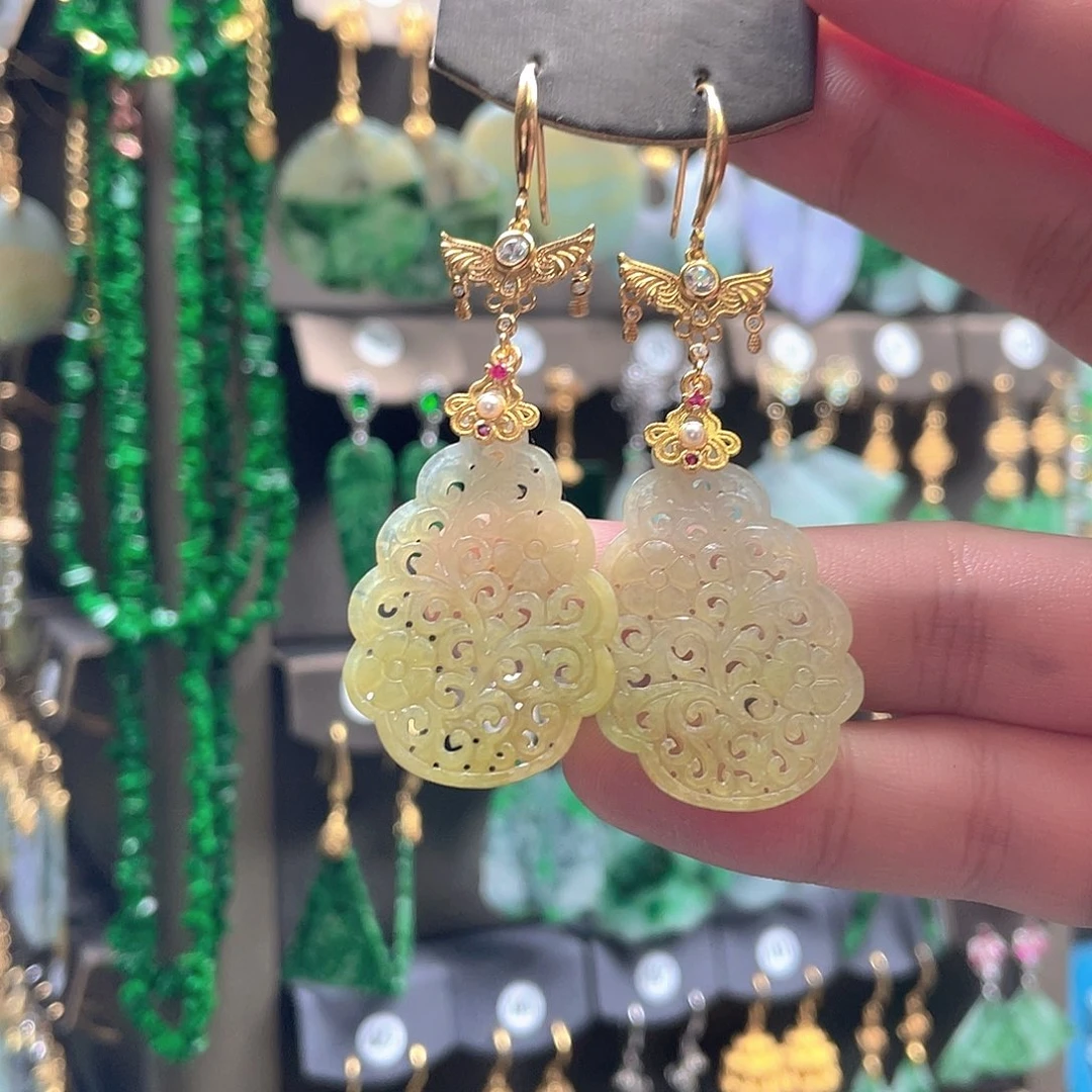 翡翠未镶嵌耳饰翡翠