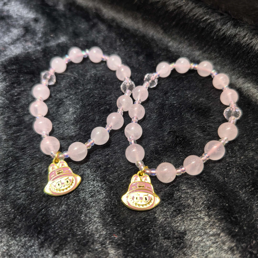 江德洋珠宝C11242冰花粉芙蓉晶粉水晶手串-多样性发货只发一件