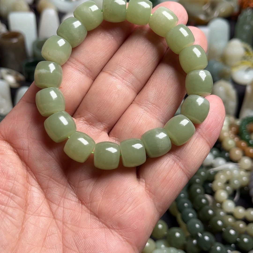 和田玉未镶嵌套链和田玉卡12手串