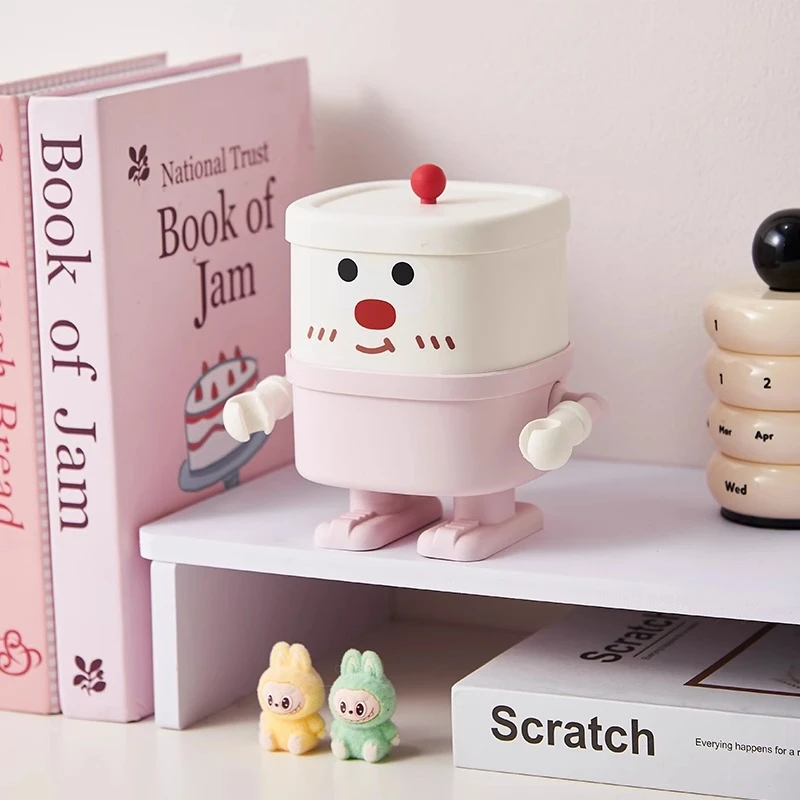 可爱小雪人收纳盒家用创意大容量杂物收纳筐学生桌面萌趣卡通笔筒