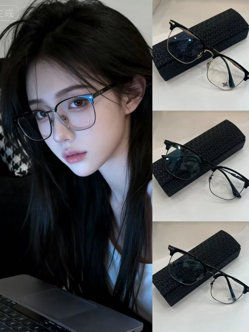 G108纯钛时尚男女通用百搭ins眼镜框韩系高颜值大框网红