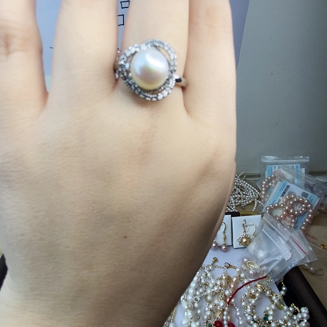 淡水珍珠戒指合金