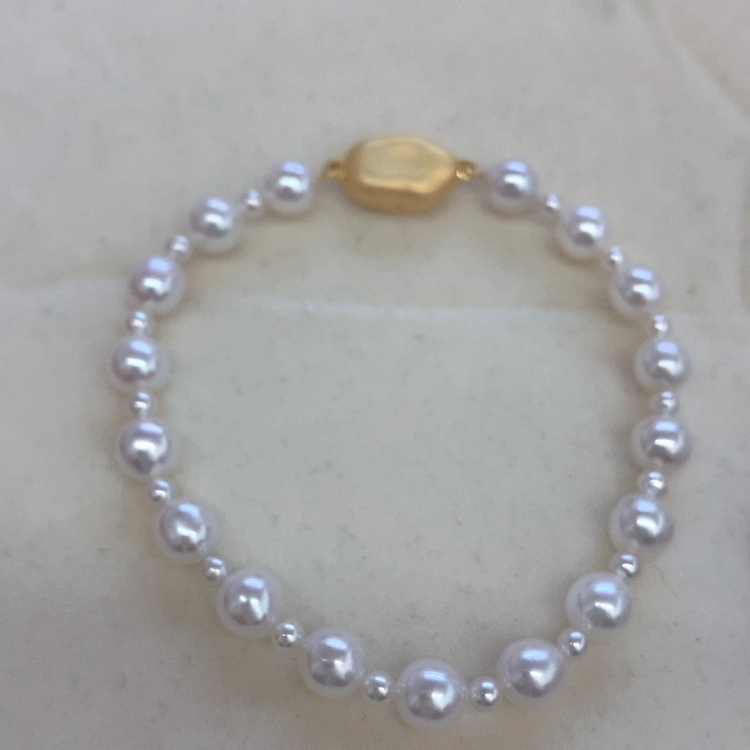 淡水珍珠手链银S925镶嵌