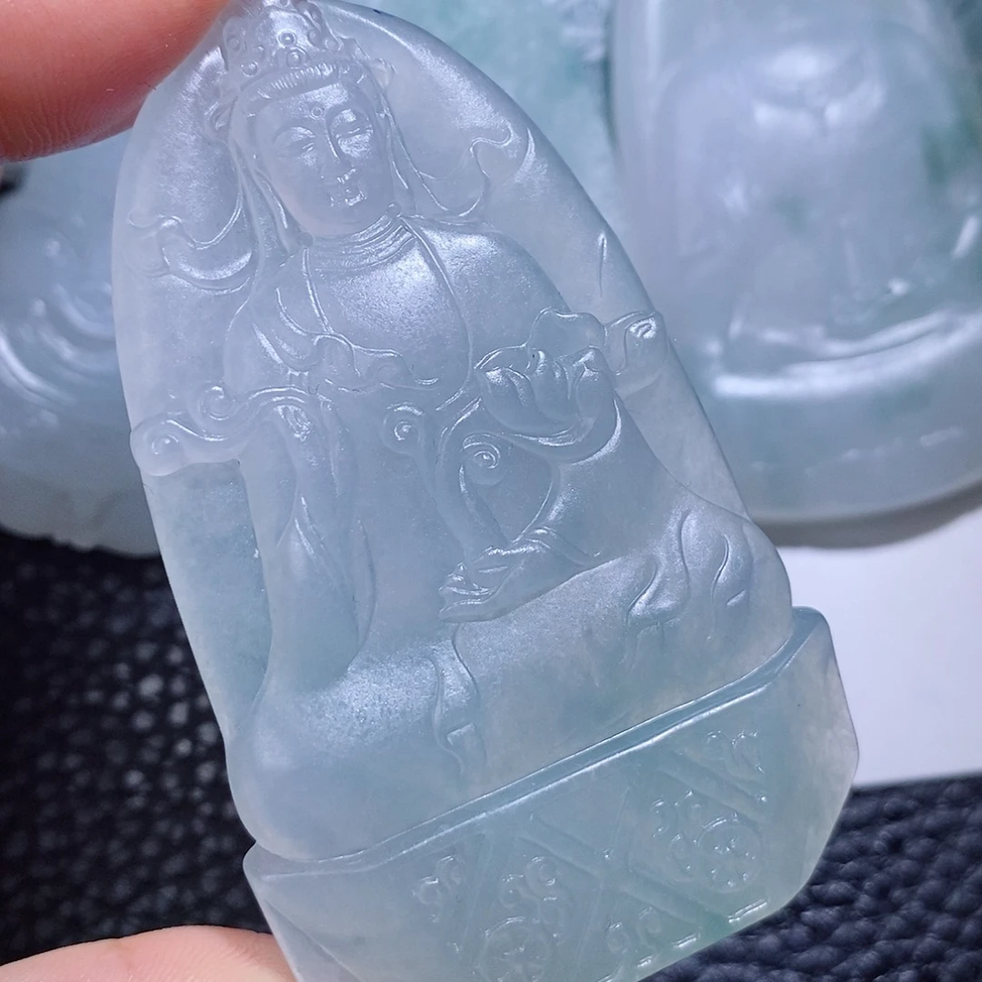 定制翡翠未镶嵌毛货付款后确认抛光