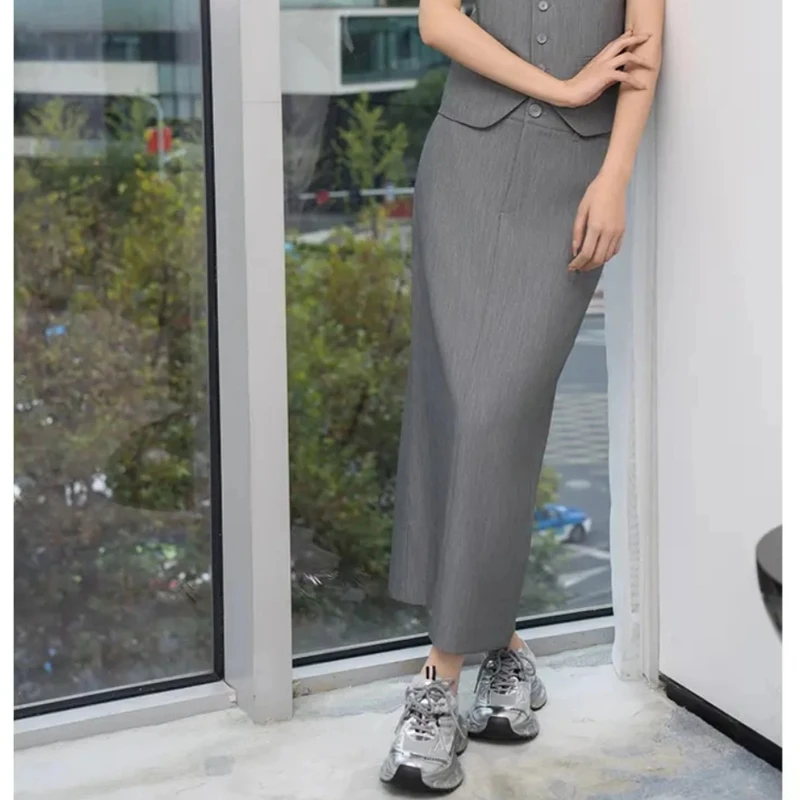 AMASS/阿玛施春夏都市轻职风高腰直筒半身长裙裙子女5296472