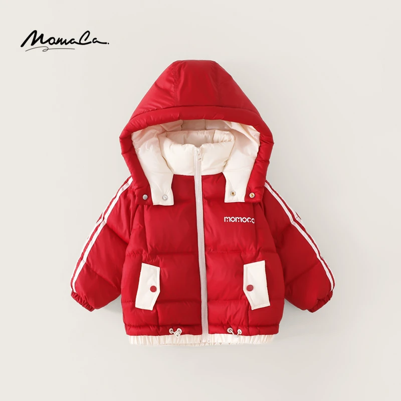 MOMOCO新款男童年款喜庆拜年羽绒服90白鸭绒保暖外套75430102044