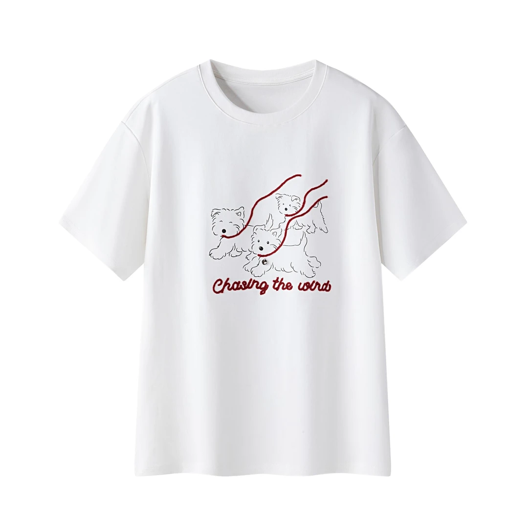 可爱小狗圆领T恤33977