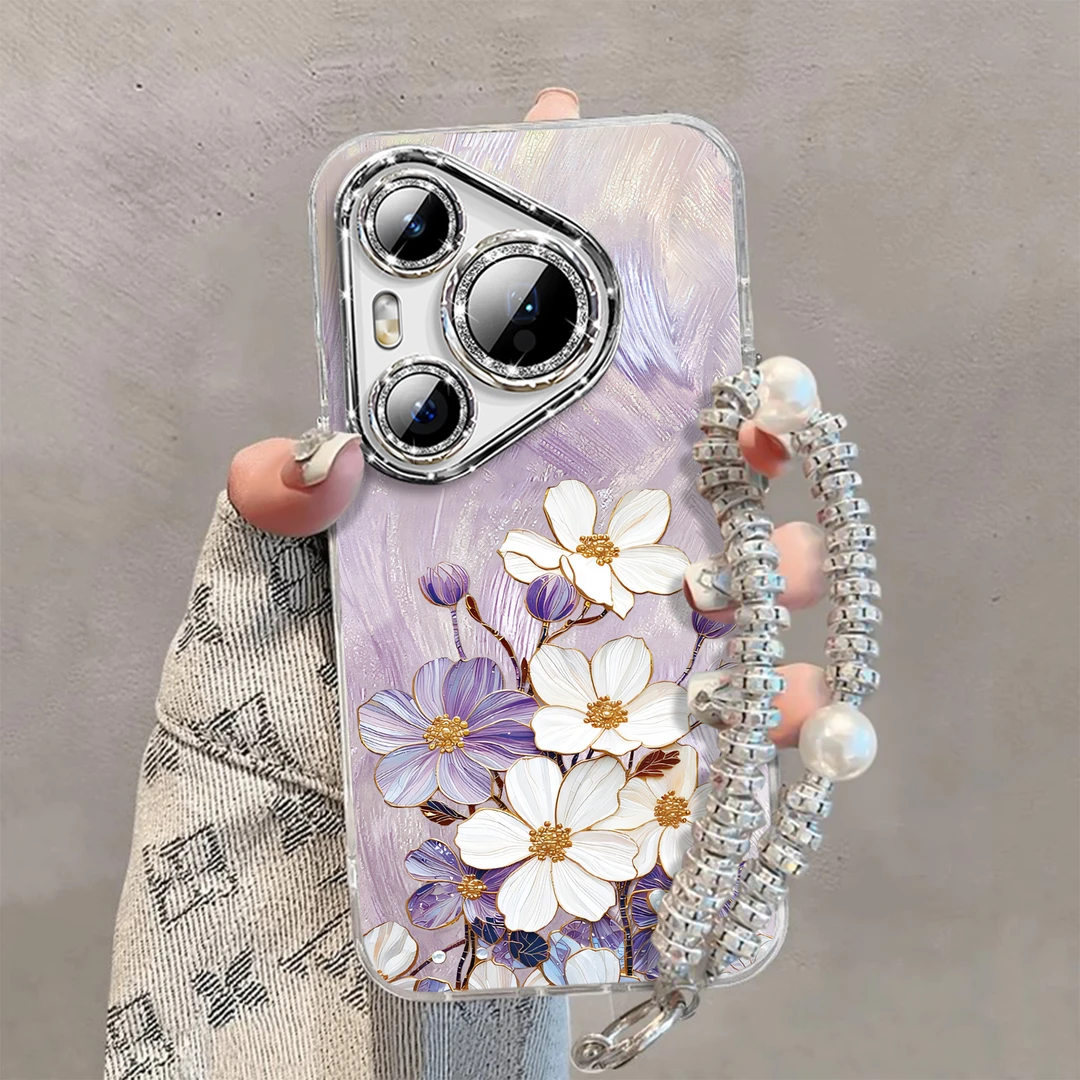 适用华为pura80pro新款手机壳pura80ultra硅胶防摔p70掐丝繁花