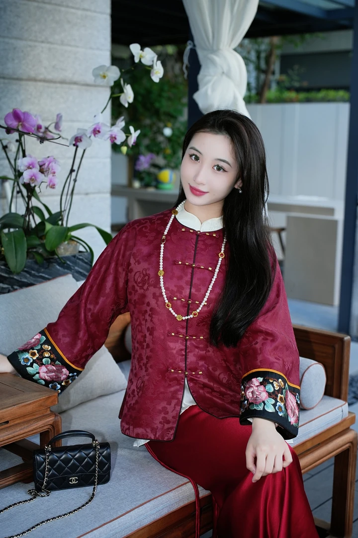 蓝大【温茶】新中式桑蚕丝外套6919