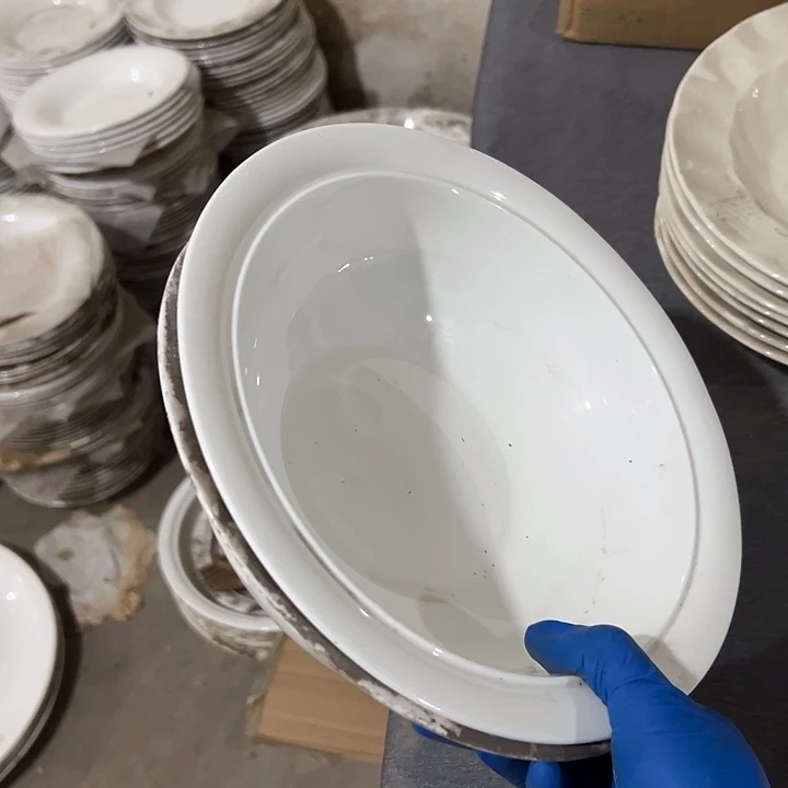 库存尾货骨瓷盆一对口径23