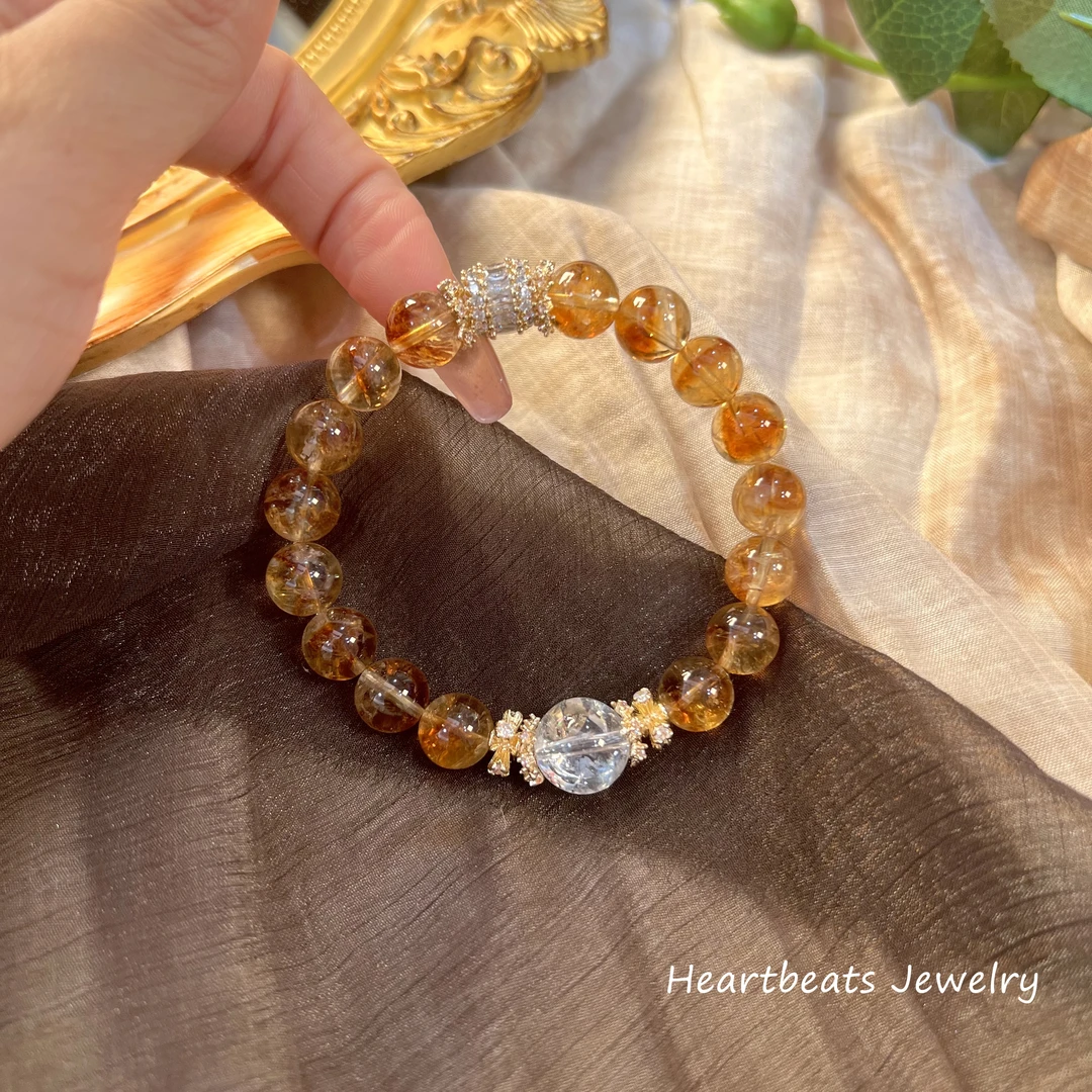 “芒果碎碎冰”招米·将将·执行力黄阿塞白水晶轻奢手串水晶手链