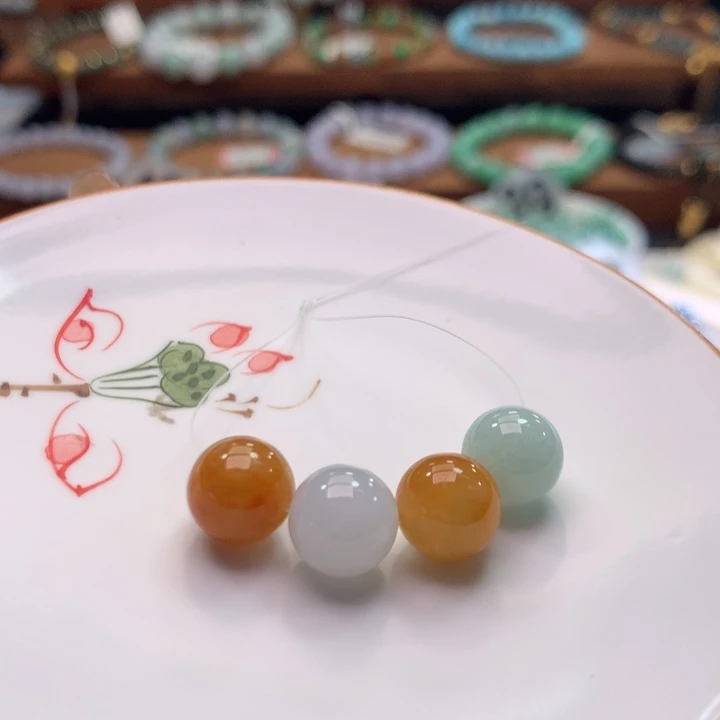 翡翠未镶嵌手链翡翠d50卡9.8