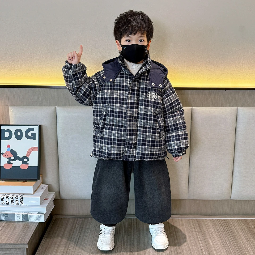 男童加绒棉服冬季加厚2025新款帅气时髦宝宝棉衣儿童保暖棉袄外套