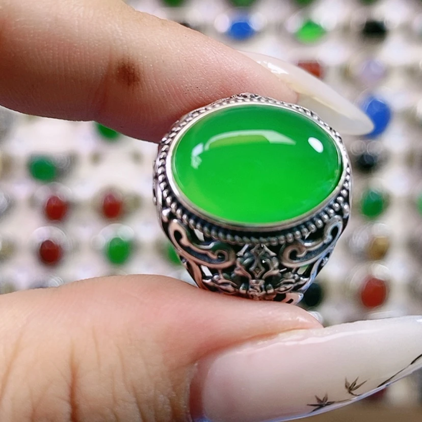 【闪购商品】玛瑙/玉髓戒指银S925镶嵌志*