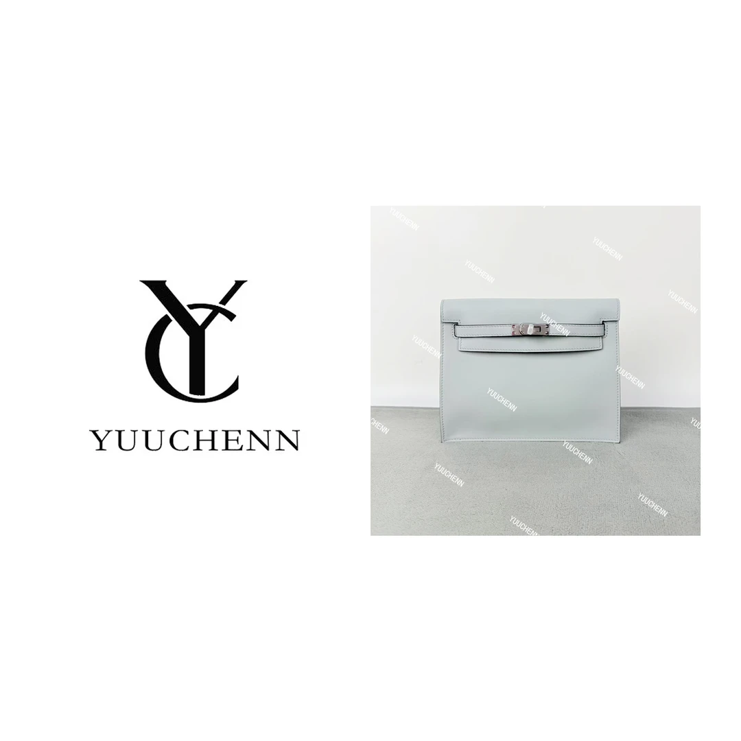 YUUCHENN/【跳舞包】swift皮22cm圣杯蓝拼竹子绿 HH6272