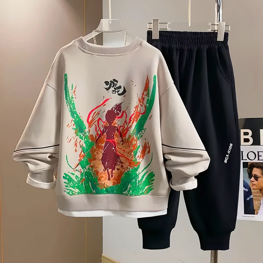 哪吒男童春秋套装2025新款儿童装春装运动服春季卫衣两件套洋气潮