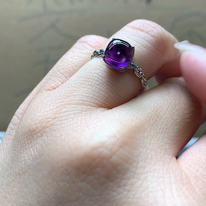 水晶水晶戒指银S925镶嵌